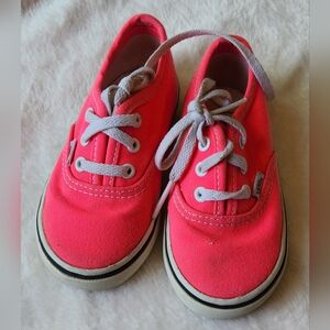 Vans Pink and White Canvas Sneakers Low-Top Style